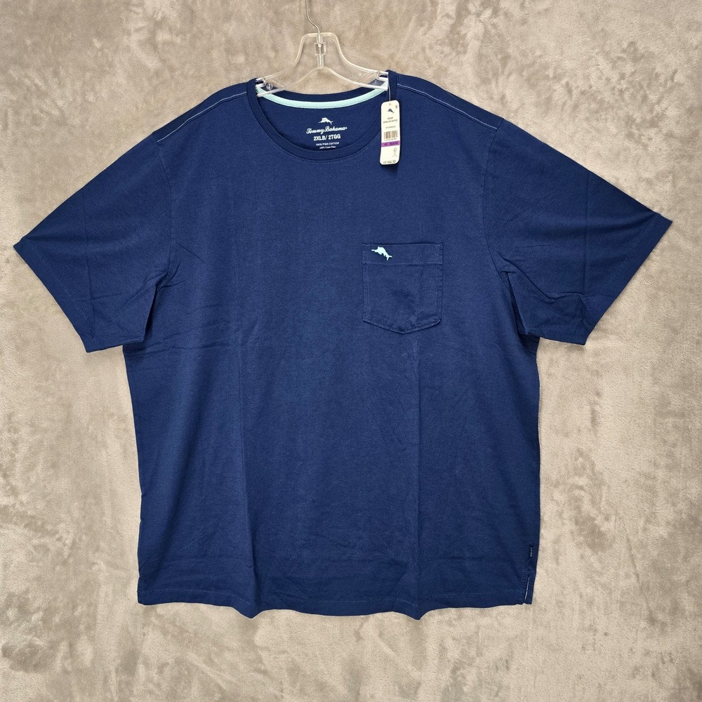 Tommy Bahama New Bali Skyline T Shirt Mens 2XLB Blue Pima Cotton Minimalist Soft